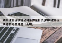 四川注册区块链公司条件是什么[四川注册区块链公司条件是什么呢]